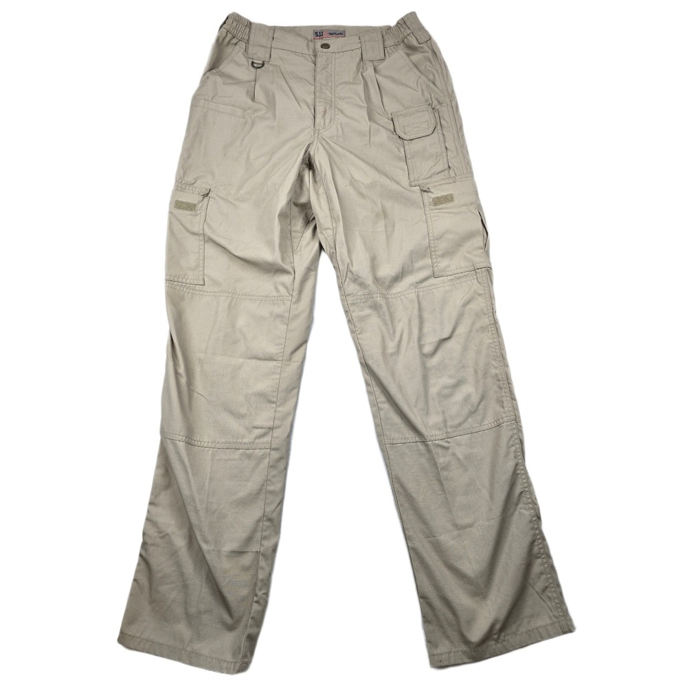 5.11 Tactical Cargo Pants Mens 32x34 Khaki Ripstop Polyester Cotton Workwear‎